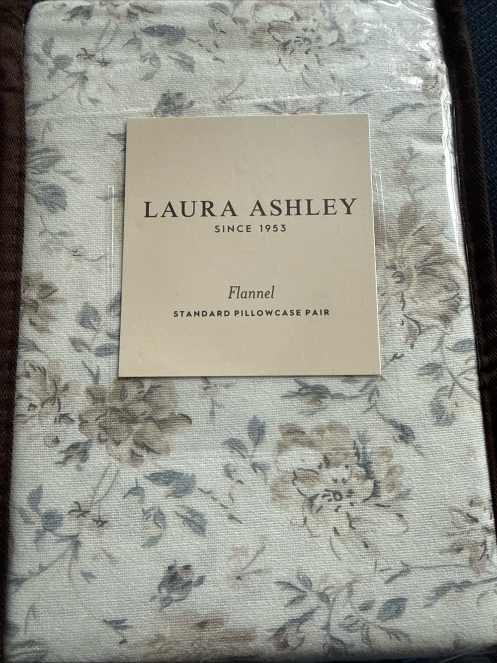 Laura Ashley Floral Flannel Pillowcase Pair - NWT Fragrant Floral Beige